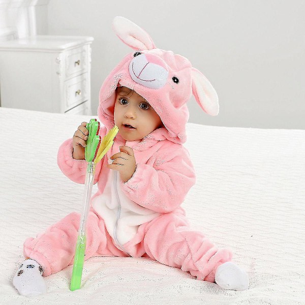 Fll Djur Sd Creeper, Djurdräkt pink rabbit 80 (18-23M)