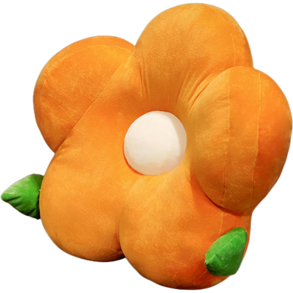 Blommigt ländryggsstöd, kontor klassrum, lång kudde, stoppad sits, soffa, sängkudde (17,7 tum * 15,7 tum, orange)