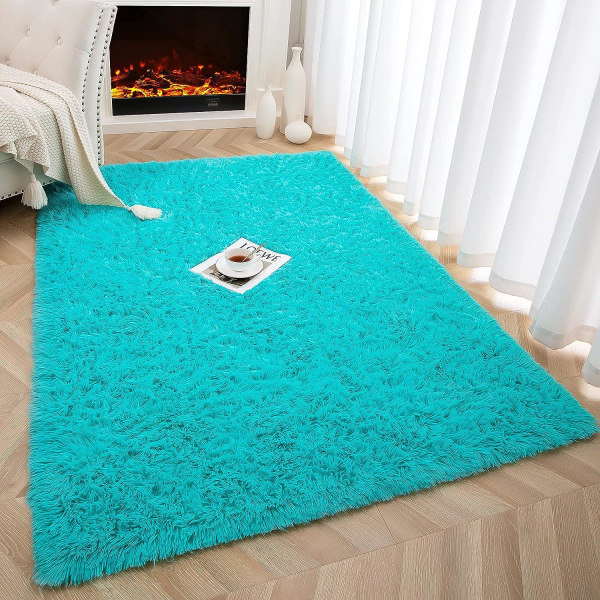 Mjuka fluffiga mattor för sovrum för barnrum Plysch Shaggy barnkammare  matta lurviga mattor-(himmelsblå 40*60cm) 690b | Fyndiq