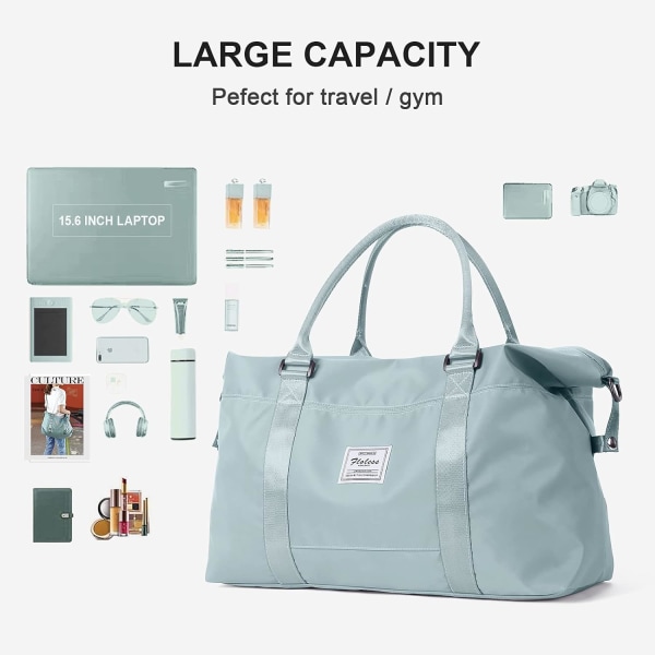 Sport Reise Duffel Bag Stor Gym Tote Bag for Kvinner, Weekender Bag Carry on Bag for Fly, Damer Strand Bag Overnatting Bag Vanntett