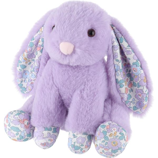 Lam legetøj plys lilla kanin kanin udstoppet dyr med fluffy bløde blomsterører 7,9 tommer