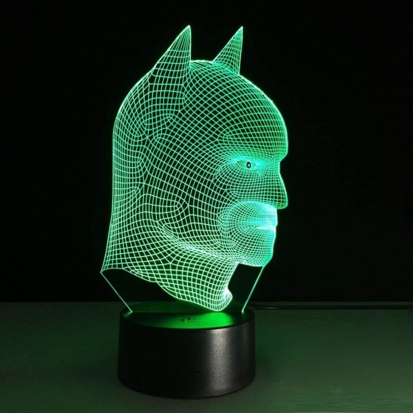 Batman 3D-lampe rom soverom dekorativ nattlys multi 7 fargeendring USB-kabel smart touch-knapp LED-skrivebordslampe barn