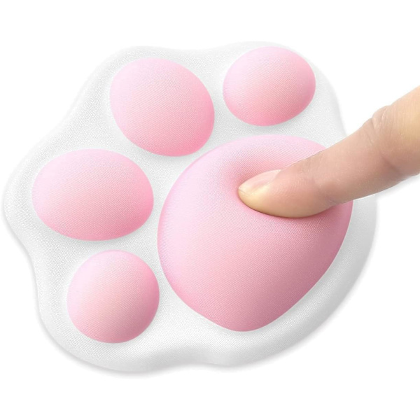 Söt katt tass mus handledsstöd kudde, bekväm mjuk handledsstöd handkudde, lindra handsmärta, med halkfri gummibas, 4,3x3,7 tum, stor