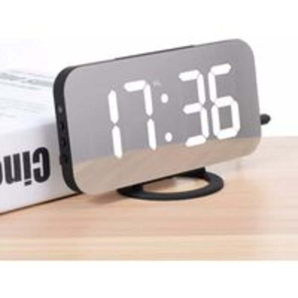Digital väckarklocka, LED morgon väckarklocka spegel digital klocka sängbord väckarklocka morgon väckarklocka, nattlampa, justerbar ljusstyrka