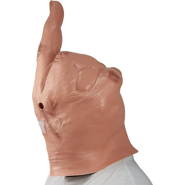 Pelottavat Sormet Naamio Uutuus Keskisormi Juhla Naamio Halloween Asun Latex Naamio Latex Koko Pää, Valkoinen
