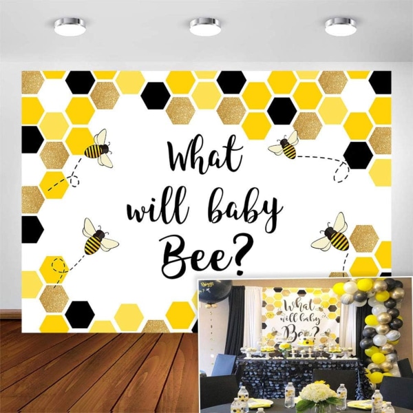 Honeycomb Bee Gender Reveal Baggrund 7x5ft Hvad Vil Baby Bee Fest Banner Dekorationer Fotografi Baggrund Bi Tema