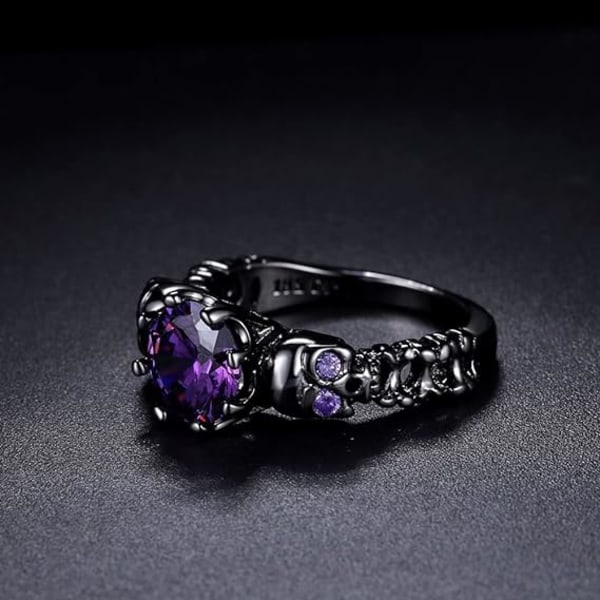 Seje Halloween gotiske ringe sort guld ring zirkon kranie ring hekseringe emo smykker statement ringe til kvinder