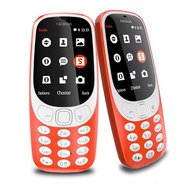 3310 Mobiltelefon med dobbelt SIM, 2,4 tommer farveskærm Red