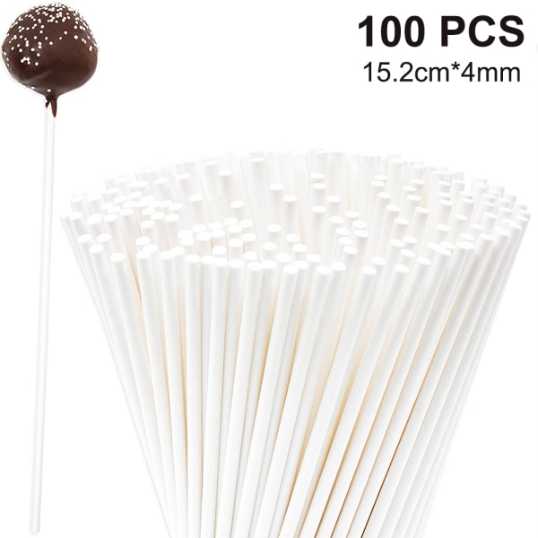 100 kpl Lollipop-tikkuja, Marshmallow-tikkuja, Luovia Monitoimisia Lollipop-tikkuja 152*4mm