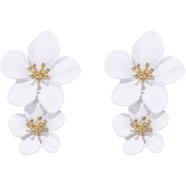 Boho Flower Stud Earrings for Women Girls Flower Shaped Daisy Earrings with Gold Bud