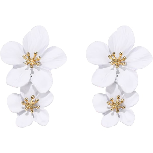 Boho Flower Stud örhängen för kvinnor Flickor Blomformade Daisy örhängen med guldknopp