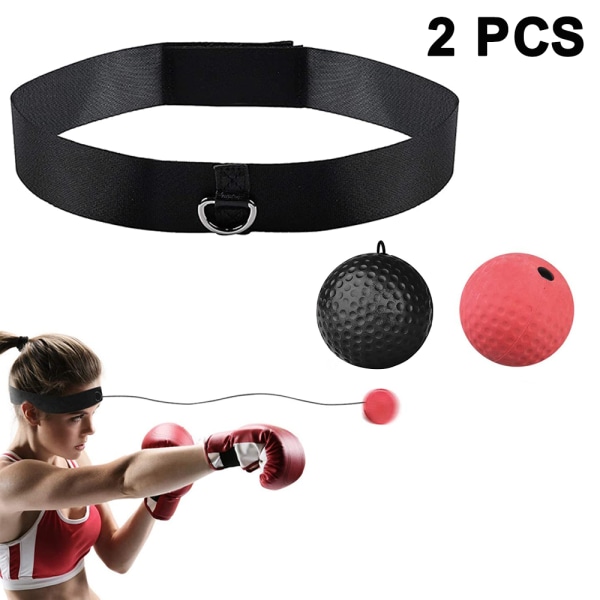 Reflexboll – Mjuk Multilayer Premium Pannband Boxningsboll – Reflex Speed ​​Ball – Hand Eye Coordination Training-Svart