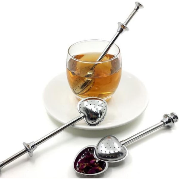 4 stk rustfritt stål teinfuser tesil sukker melsikter pulverisert sukker shaker duster filtre teintervall (nydelig hjerte)