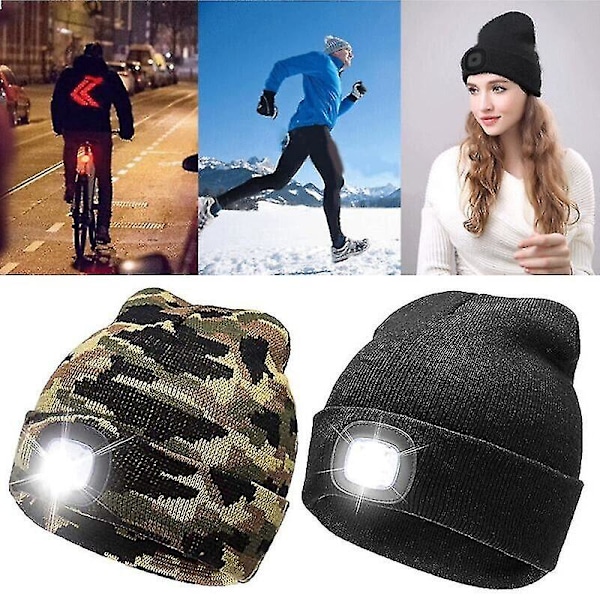 LED-mössa med USB-laddningsbart batteri Unisex Högpresterande pannlampa Zszjb53 Navy Blue