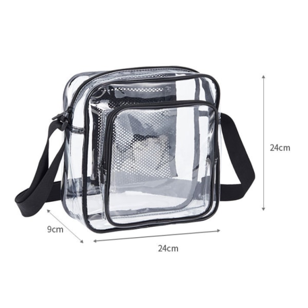 Gjennomsiktig Messenger Bag for jobb og forretningsreiser for menn og kvinner, stadion godkjent - Transparent Cross-Body skuldertaske for sikkerhet og sportsarrangementer