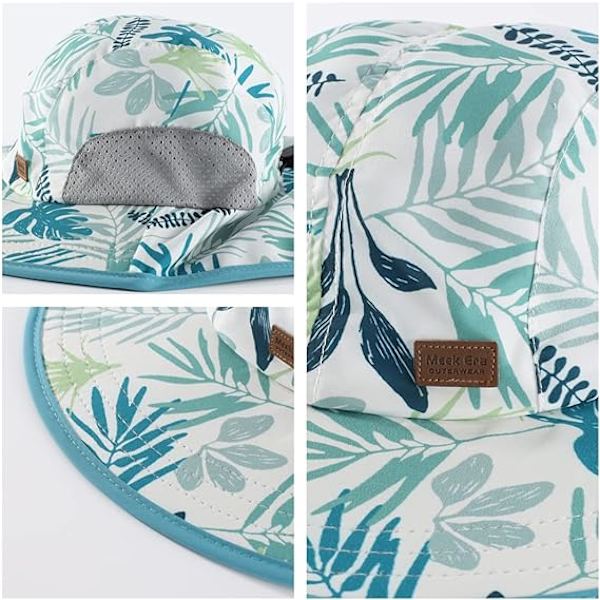 Baby Toddler Kids Solhatt Bred Bremskjerm UPF50+ Fiskehatt med Klaff Stropp