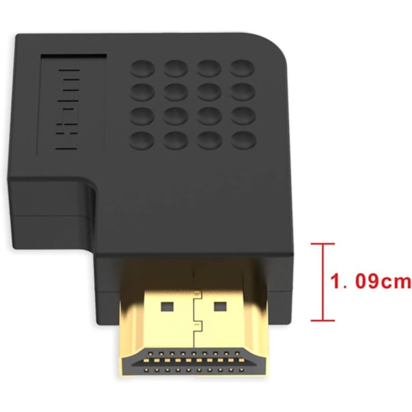 Vinklad HDMI-koppling 90 och 270 graders hane till hona vertikal platt adapterpaket