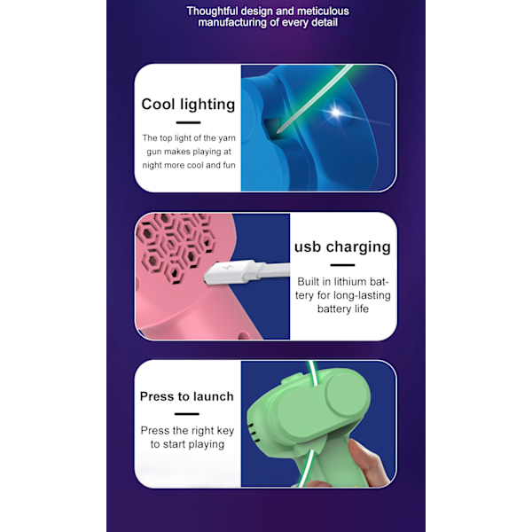 Glødende Ringtau-Kaster, Håndholdt Nyhetsspenning LED, Lasso Avspenningsenhet, Glødende Tauleke, Bursdag Julegave Lotus pink