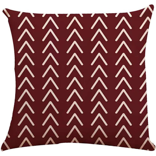 Vingröda örngott 18x18 Set om 4, Moderna soffkuddfodral, Dekorativa utomhus linnetyg örngott (Vingröd, 18x18, Set om 4)