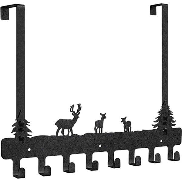 Over The Door Hooks Hanger, 17.7\" Towel Racks for Bathroom 8 Hooks, Heavy-Duty Wall Mount Tower Holder