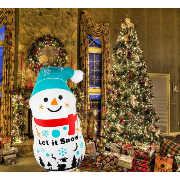 Giant inflatable Snowman Air Force -1.1 m x 0.6 m -white and blue -snowman -indoor and external -clay.