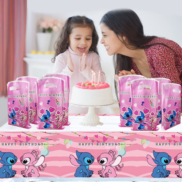 30 stk. lyserøde Lilo og Stitch festgaveposer, pige Lilo og Stitch fødselsdagsfestartikler pynter