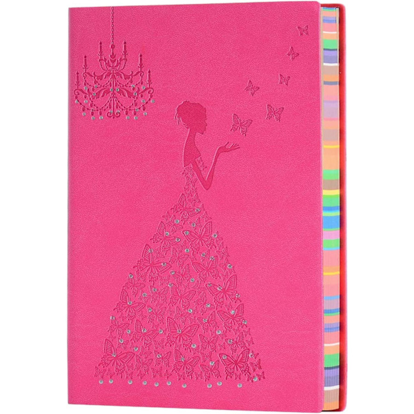 A5 Linjerad anteckningsbok Planner Resedagbok Läderanteckningsbok för flickor Kvinnor Prinsessa Fjäril, A5 Ruled Writing Notebook 240 sidor