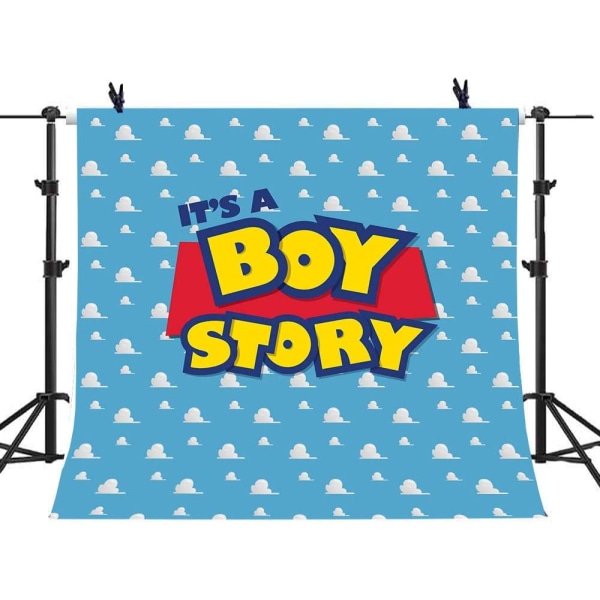 Det är en pojke Story Bakgrund Födelsedagsfest Tema Foto Bakgrund Blå himmel 6x6ft
