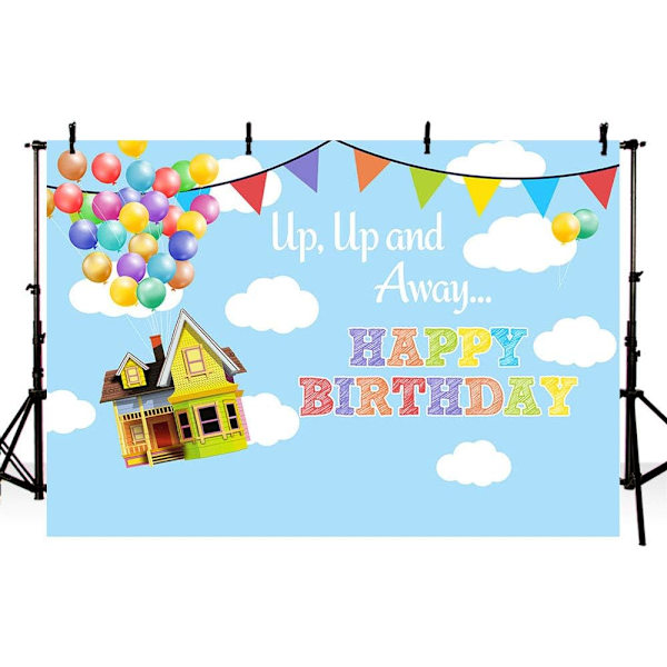 UP syntymäpäiväjuhlat valokuvastudio tausta rekvisiitta poika seikkailu onnellinen syntymäpäivä Up Up and Away ilmapallot juhla koristeet  7x5ft