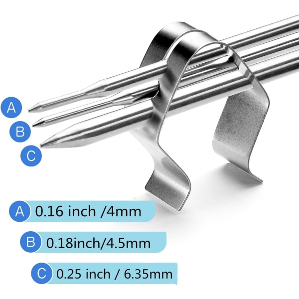 2 x Klemmeholder for temperaturføler til grilltermometer, røyker, ovn, grilltemperaturmonitor