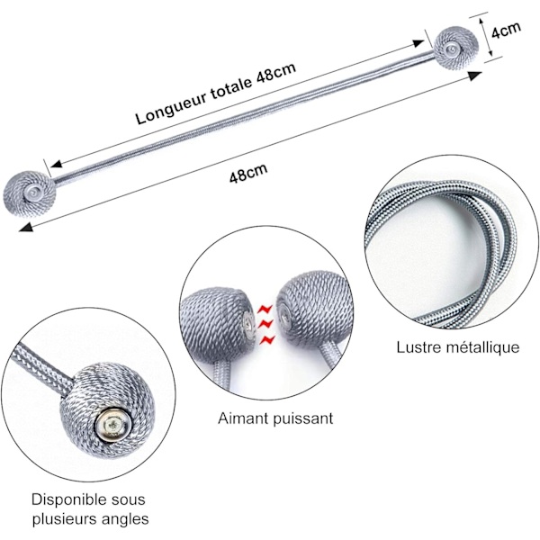 4 Magneettista Verhoklipsua Verhokiinnitteet Takana Verhokiinnitteet Verhokiinnitteet (Harmaa)