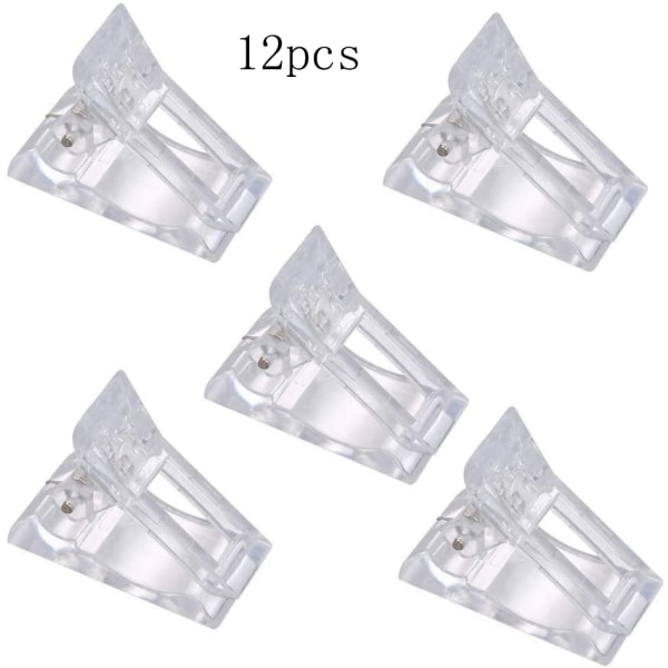 12 pieces polygel nail clip, nail tip clip, nail tips clips nail clips for poly gel nail extension