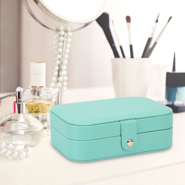 Smykkeboks, Reise Smykkearrangør Etui Liten Smykkeoppbevaring og Arrangører Håndverksbeholdere Reise Mini Arrangør/GRØNN