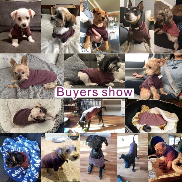 Hunde tøj hund sweater blød fortykkelse varm hvalp hunde skjorte vinter hvalp sweater til hunde (Brun, XXS)