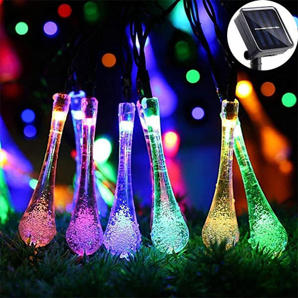 Solcellslingor, 1 förpackning utomhus solcellslingor 8 lägen solcellslingor fe-slingor (storlek: 12 m 100 st LED)