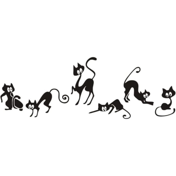 Rolig svart katt väggdekal Djur Vardagsrum Bakgrund för heminredning Väggmålning Konst Dekaler Tapet Midjelinjedekaler - -