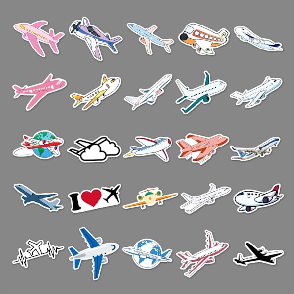 50 stk flystickers vannflasker bærbar bil hydroflasker telefon gitar skateboard kawaii flyplanlegger vinyl klistremerke vanntett