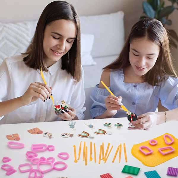 Polymer ler håndlavede DIY øreringe geometrisk formværktøjssæt