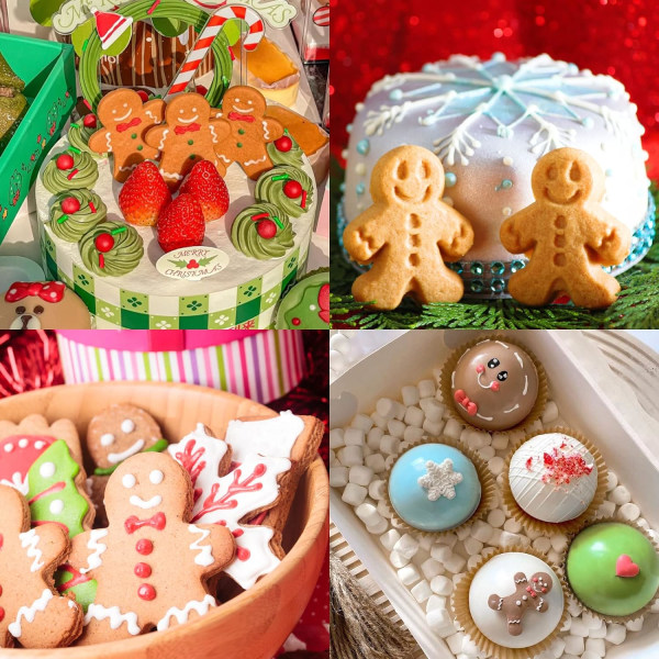 Julen pepperkakemann fondantform, kakepynt silikonform, sjokoladegodteri kjøkkenbakeverktøy til jul