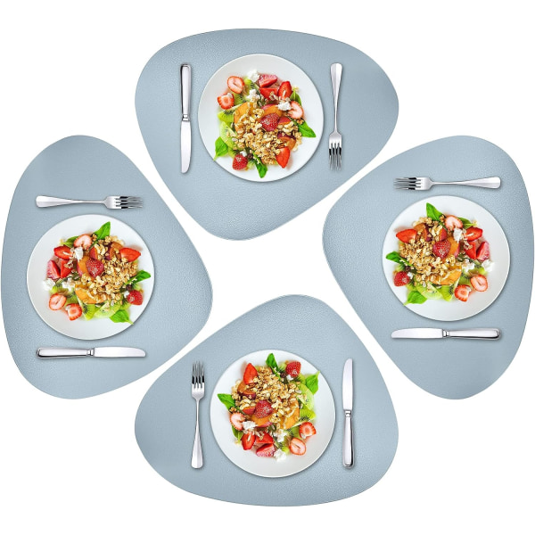 Dining Läder Placemats Set om 4 Avtorkbara Tvättbara Place Mats för Fyrkantigt Rundt Bord Lätt att Rengöra Bordstabletter för Kök Uteplats Inomhus Utomhus