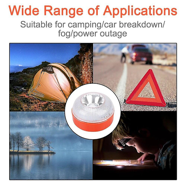 Nyaste Portabla Nödljus V16 Homologerad Bil Nödljus Fyr Orange/Blå/Röd Magnetisk Induktions Stroboskoplampa orange 5pcs