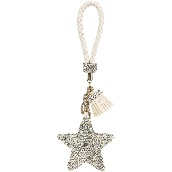 Rhinestone Star Nøkkelring med Dusker Dame Nøkkelring for Veske Charm Purses Anheng