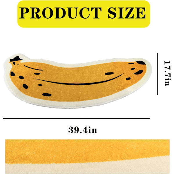 Banan Bad Tepper for Baderom Sklisikker Superabsorberende Badematte for Gulv Badematter Vaskbar Gul Tegneserie Badtepper 17.7x39.4inch/45x100cm