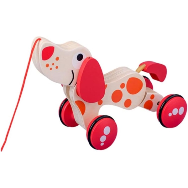 Tretrekkeleke Push Pull Toy Walking Toy Enkel push- og trekkhandling for småbarnsbaby