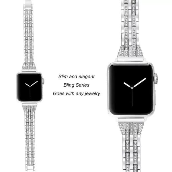 Ohut Bling-rannekoru Apple Watch Series 10 42mm Hopea