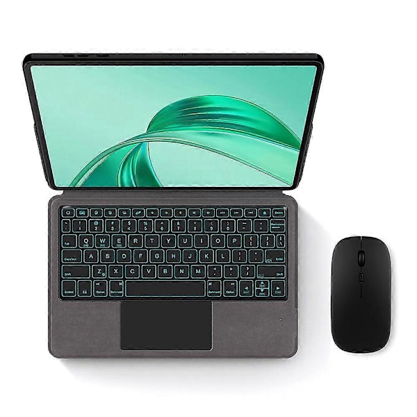 Läderfodral med Touchpad Bluetooth-tangentbord och Bakgrundsbelysning för Honor Pad X8a