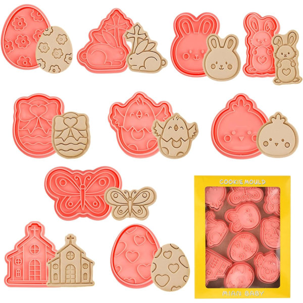 Ny tecknad 8PC Snack Cookie Cutter Set, 3D Embossing Mold Cookie Cutter Molds för tårta Barnkalas (A)