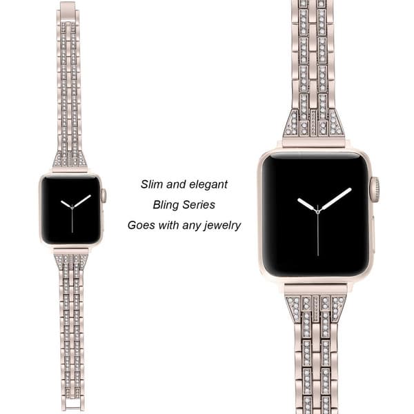 Ohut Bling Rannekoru Apple Watch Ultra 3 49mm Samppanja Kulta