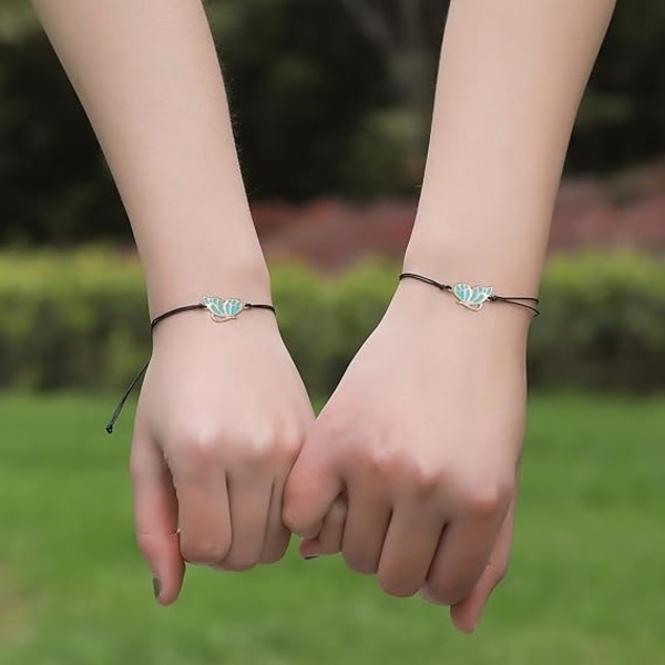 Matchende sommerfugl mor datter armbåndssæt til 2 mors dag valentinsdag jul thanksgiving fødselsdagsgave til kvinder piger