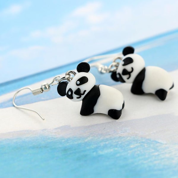 Betterlifefg-söt kvinnor Polymerlera Pandahänge Dingla Örhängen Örhängen Festsmycken